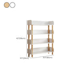 Casual Wooden Rack Rectangular Display Bookshelf White Image - 35