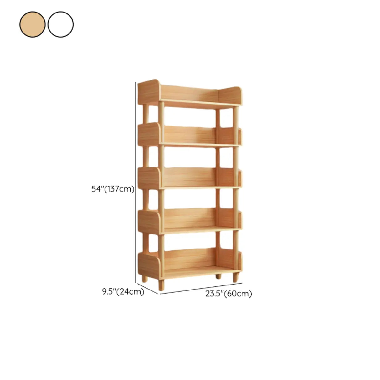 Casual Wooden Rack Rectangular Display Bookshelf White Image - 36