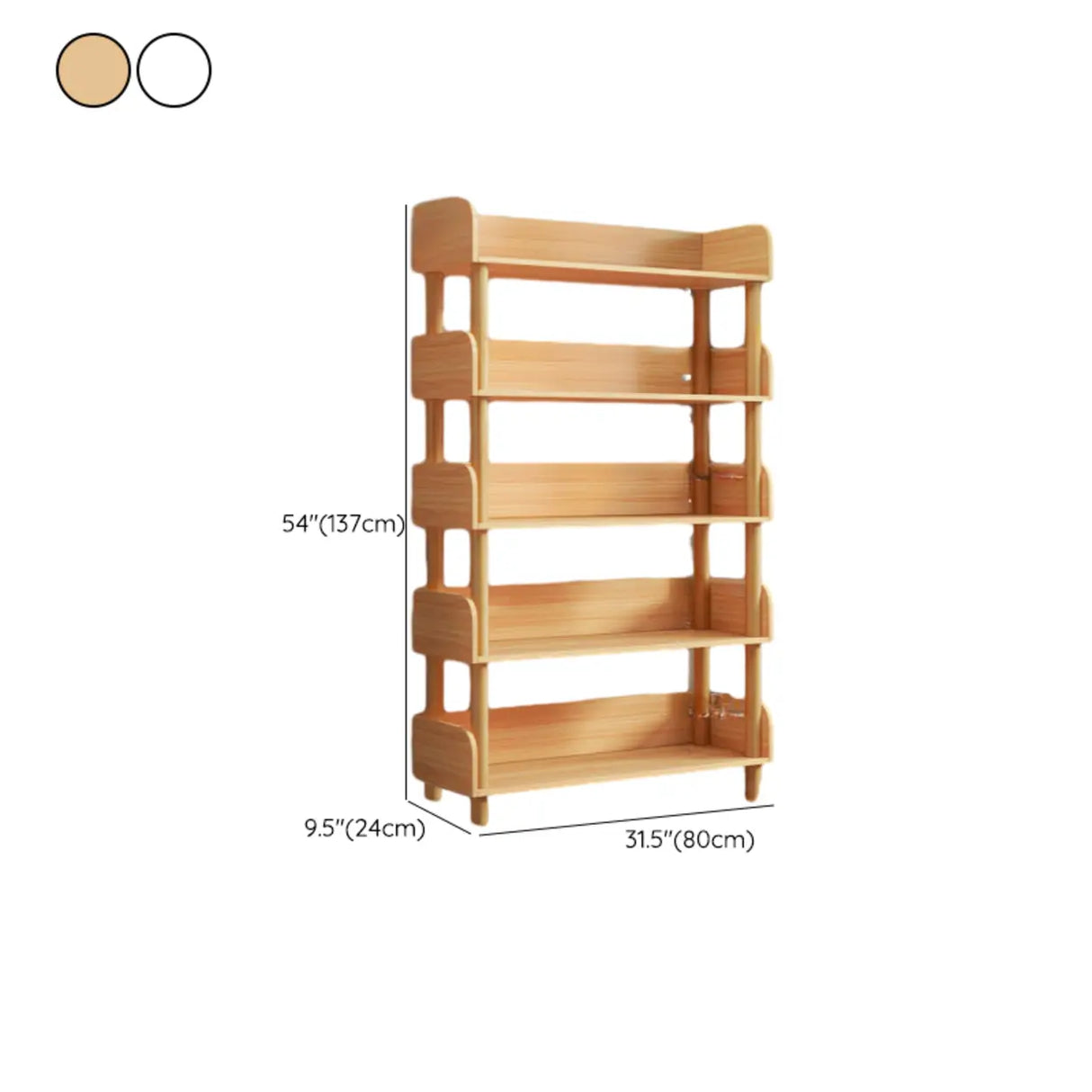 Casual Wooden Rack Rectangular Display Bookshelf White Image - 37