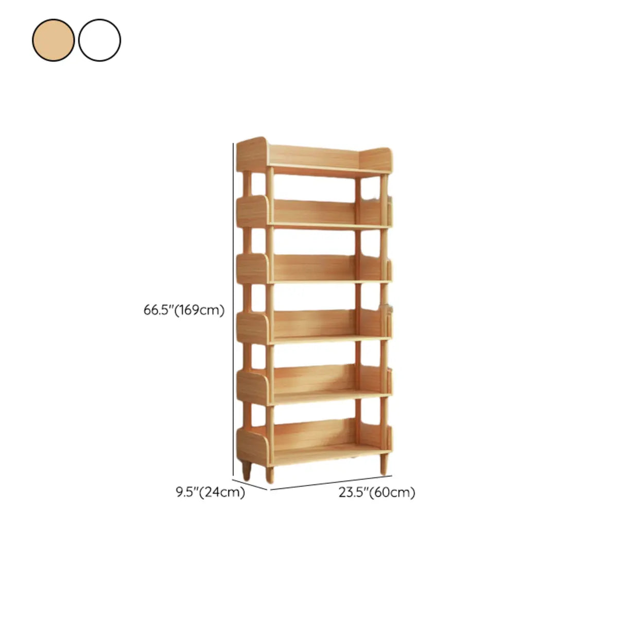 Casual Wooden Rack Rectangular Display Bookshelf White Image - 38
