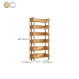 Casual Wooden Rack Rectangular Display Bookshelf White Image - 38