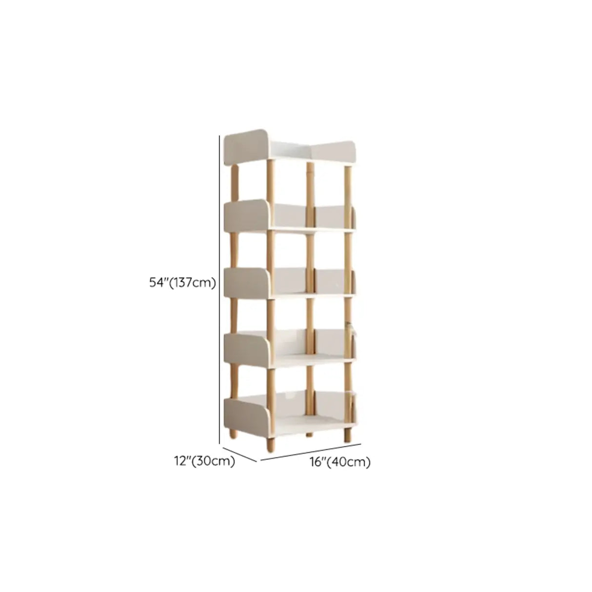Casual Wooden Rack Rectangular Display Bookshelf White Image - 39