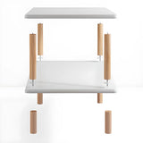 Casual Wooden Rack Rectangular Display Bookshelf White Image - 4