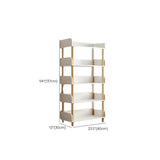 Casual Wooden Rack Rectangular Display Bookshelf White Image - 40
