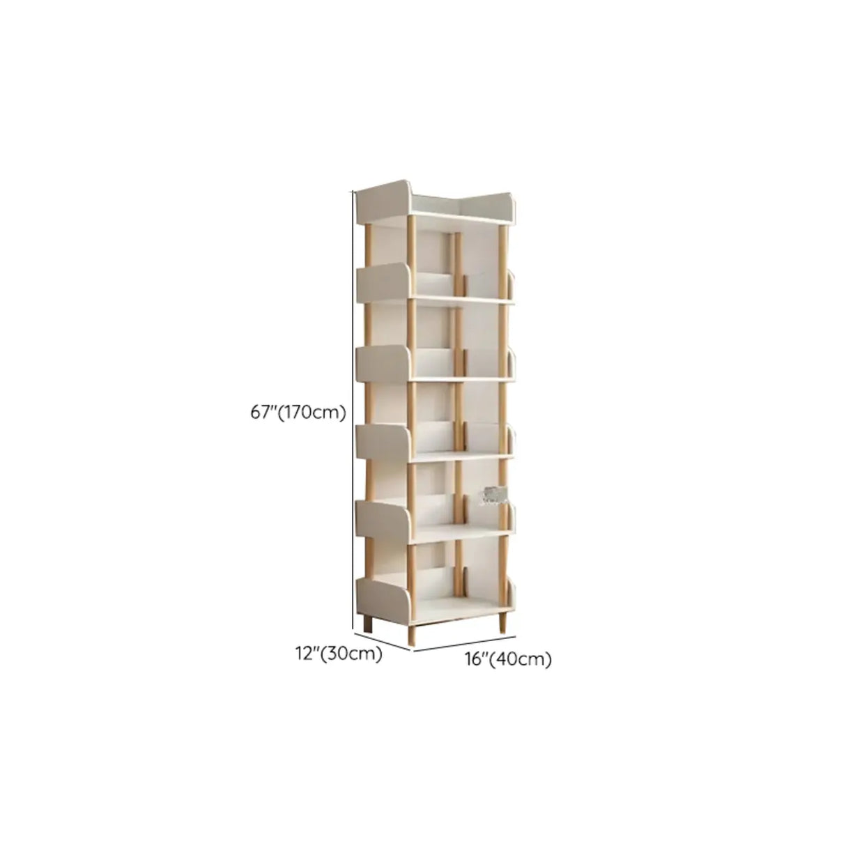 Casual Wooden Rack Rectangular Display Bookshelf White Image - 41
