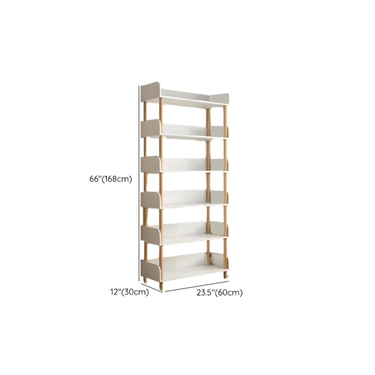 Casual Wooden Rack Rectangular Display Bookshelf White Image - 42