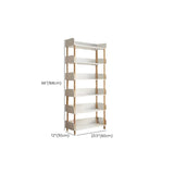 Casual Wooden Rack Rectangular Display Bookshelf White Image - 42