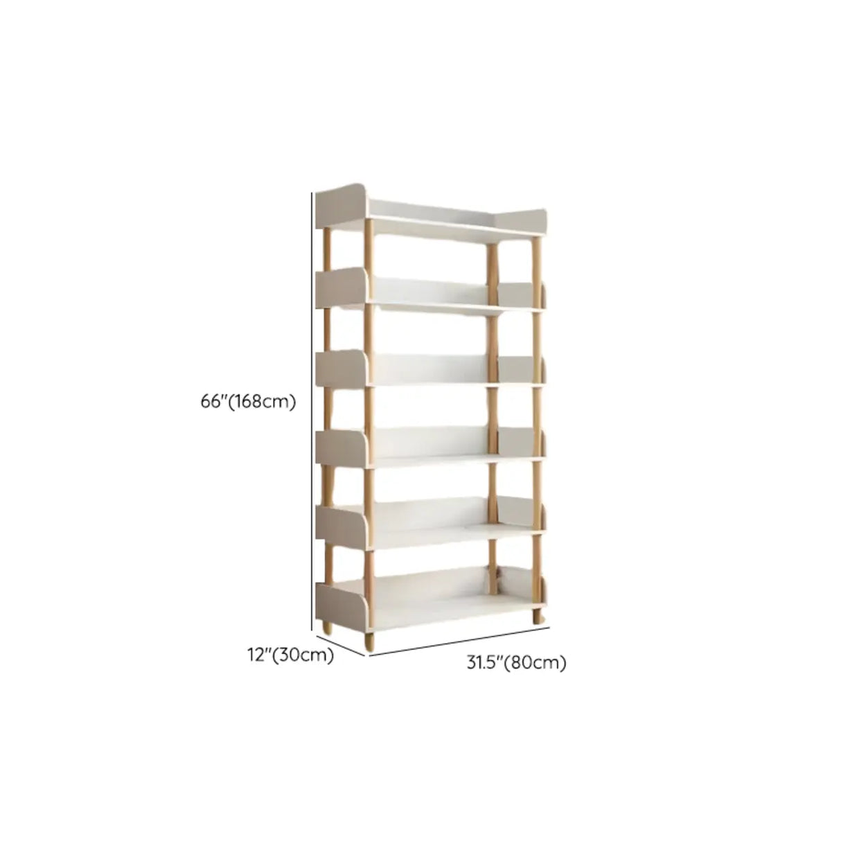 Casual Wooden Rack Rectangular Display Bookshelf White Image - 43