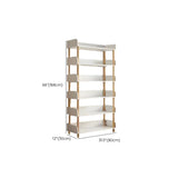 Casual Wooden Rack Rectangular Display Bookshelf White Image - 43