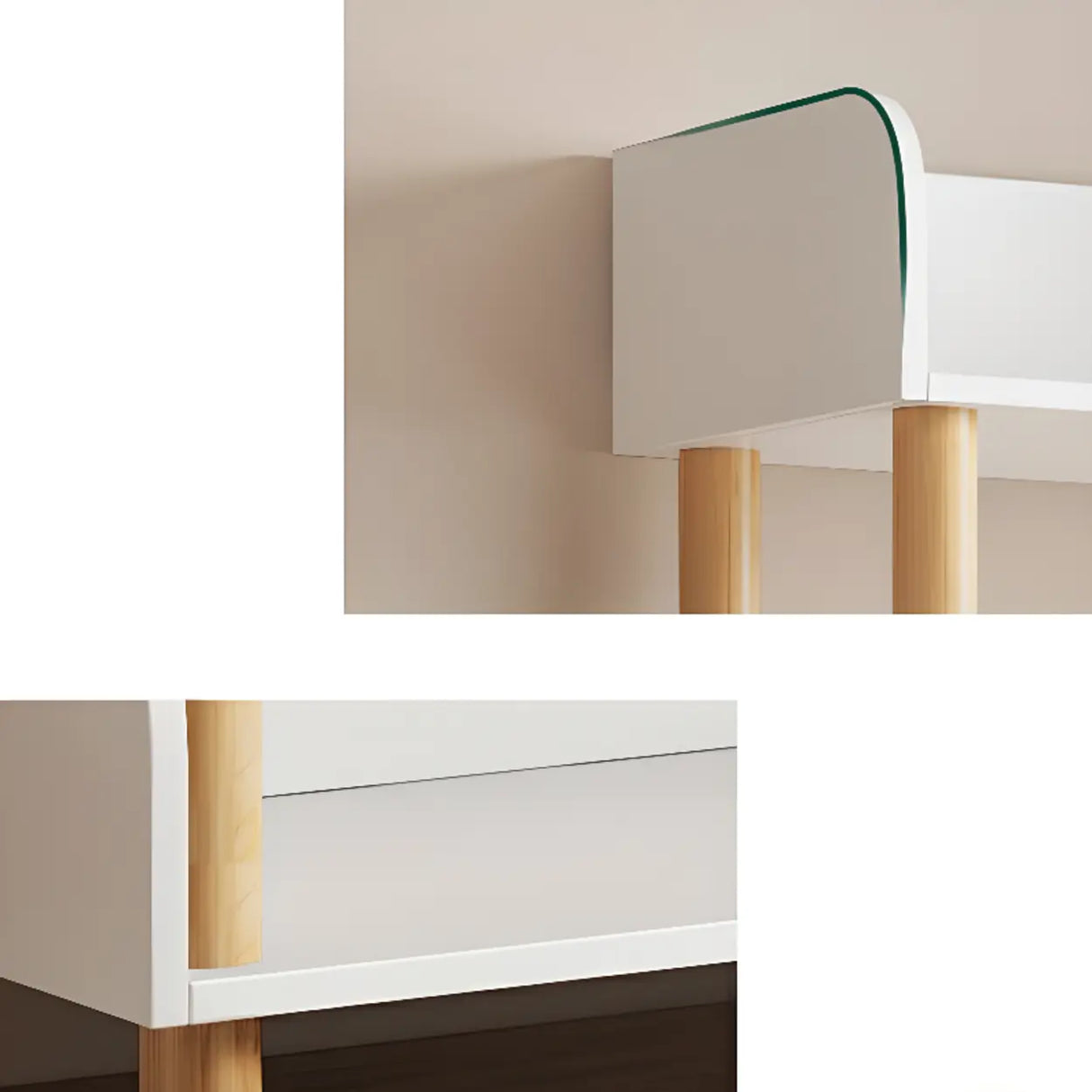 Casual Wooden Rack Rectangular Display Bookshelf White Image - 5