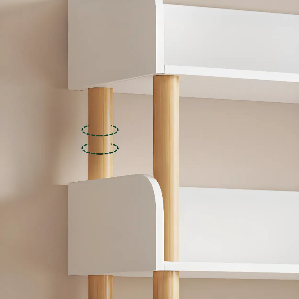 Casual Wooden Rack Rectangular Display Bookshelf White Image - 6