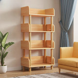 Casual Wooden Rack Rectangular Display Bookshelf White Image - 9