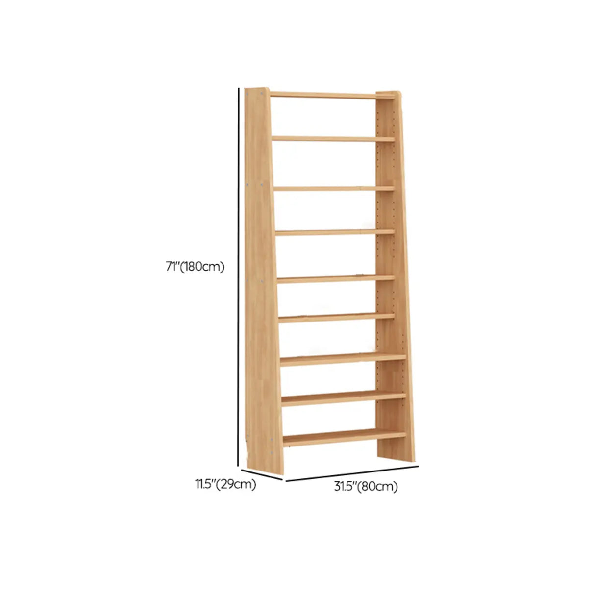 Casual Wooden Vertical Ladder Tall Display Bookcase Image - 10