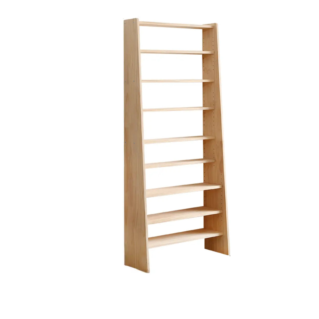Casual Wooden Vertical Ladder Tall Display Bookcase Image - 2