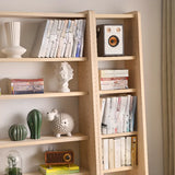 Casual Wooden Vertical Ladder Tall Display Bookcase Image - 8