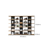 Causal Open Back Metal Frame Wooden Display Bookshelf Image - 12