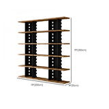 Causal Open Back Metal Frame Wooden Display Bookshelf Image - 15
