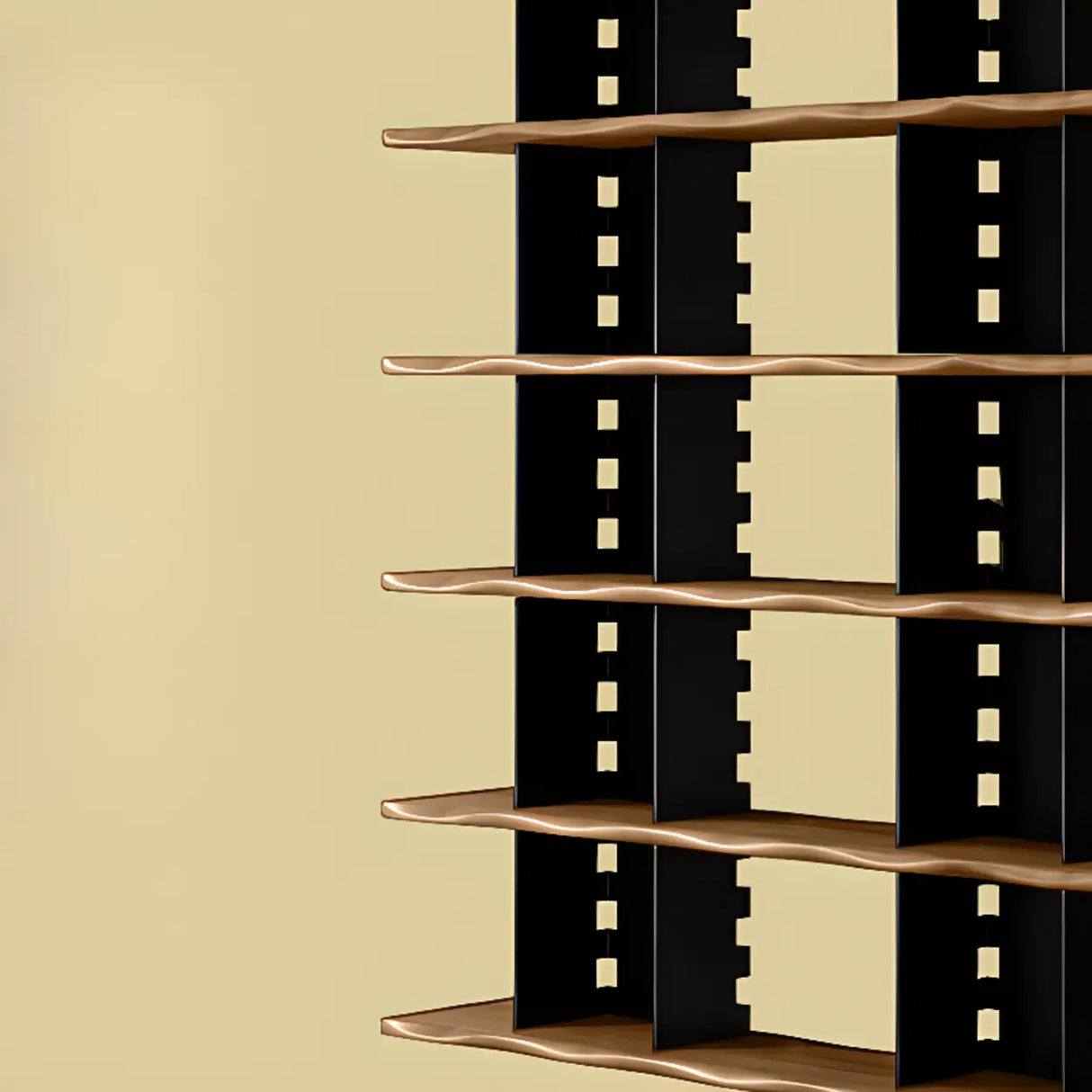 Causal Open Back Metal Frame Wooden Display Bookshelf Image - 5