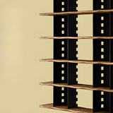 Causal Open Back Metal Frame Wooden Display Bookshelf Image - 5