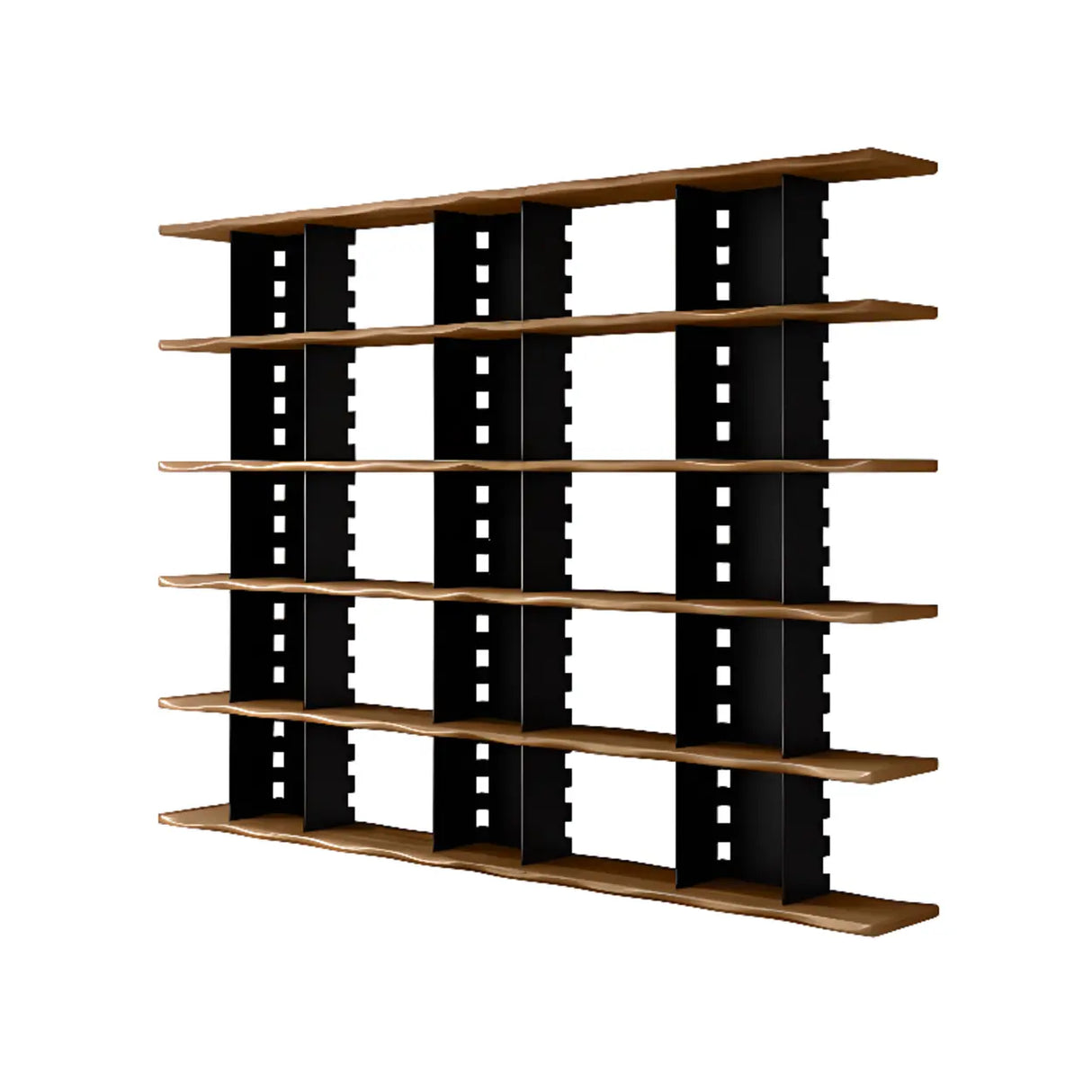 Causal Open Back Metal Frame Wooden Display Bookshelf Image - 6