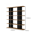 Causal Open Back Metal Frame Wooden Display Bookshelf #size