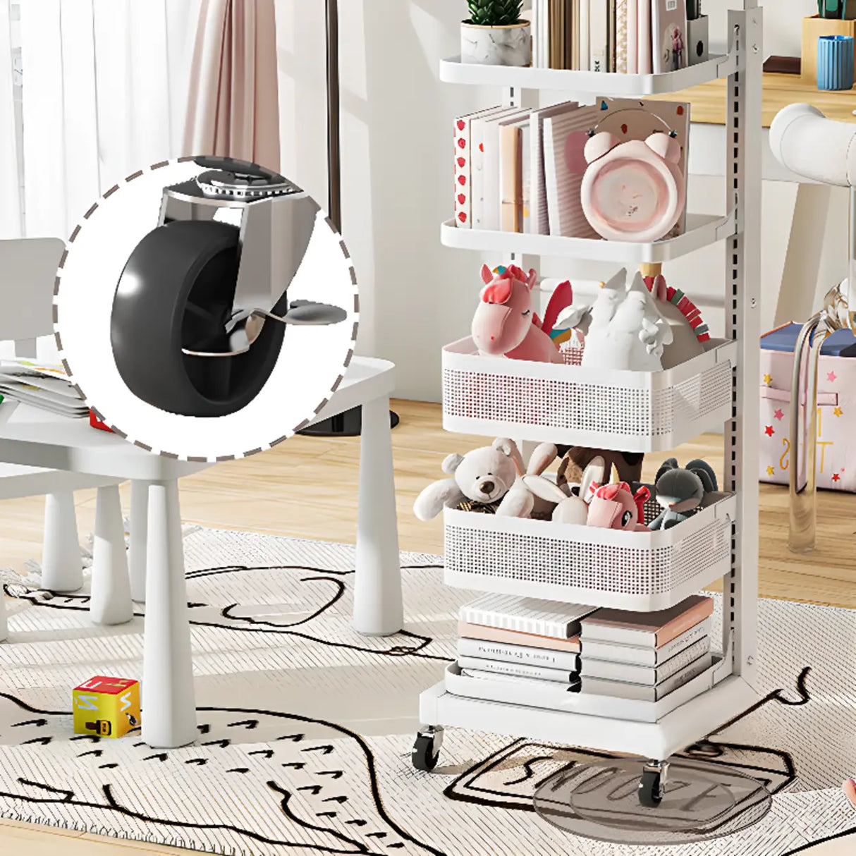 Causal Open Steel Adjustable Shelves Sliding Bookcase Image - 13