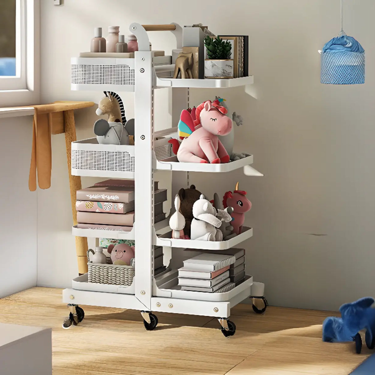 Causal Open Steel Adjustable Shelves Sliding Bookcase Image - 6