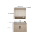 Ceramic Sink Beige Combo LED Bathroom Vanity with Mirror Image - 22