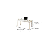 Chalk White Wooden Rectangular Computer Desk Image - 12