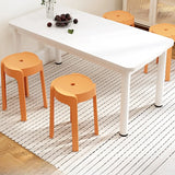 Chalk White Wooden Rectangular Computer Desk Image - 3