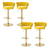 Champagne Gold Round Metal Adjustable Swivel Bar Stool Image - 35