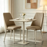 Channel Back Microfiber Leather Dining Chairs Set of 2 or 4 Image - 17