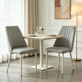 Channel Back Microfiber Leather Dining Chairs Set of 2 or 4 Image - 18