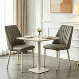 Channel Back Microfiber Leather Dining Chairs Set of 2 or 4 Image - 19