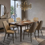 Channel Back Microfiber Leather Dining Chairs Set of 2 or 4 Image - 2