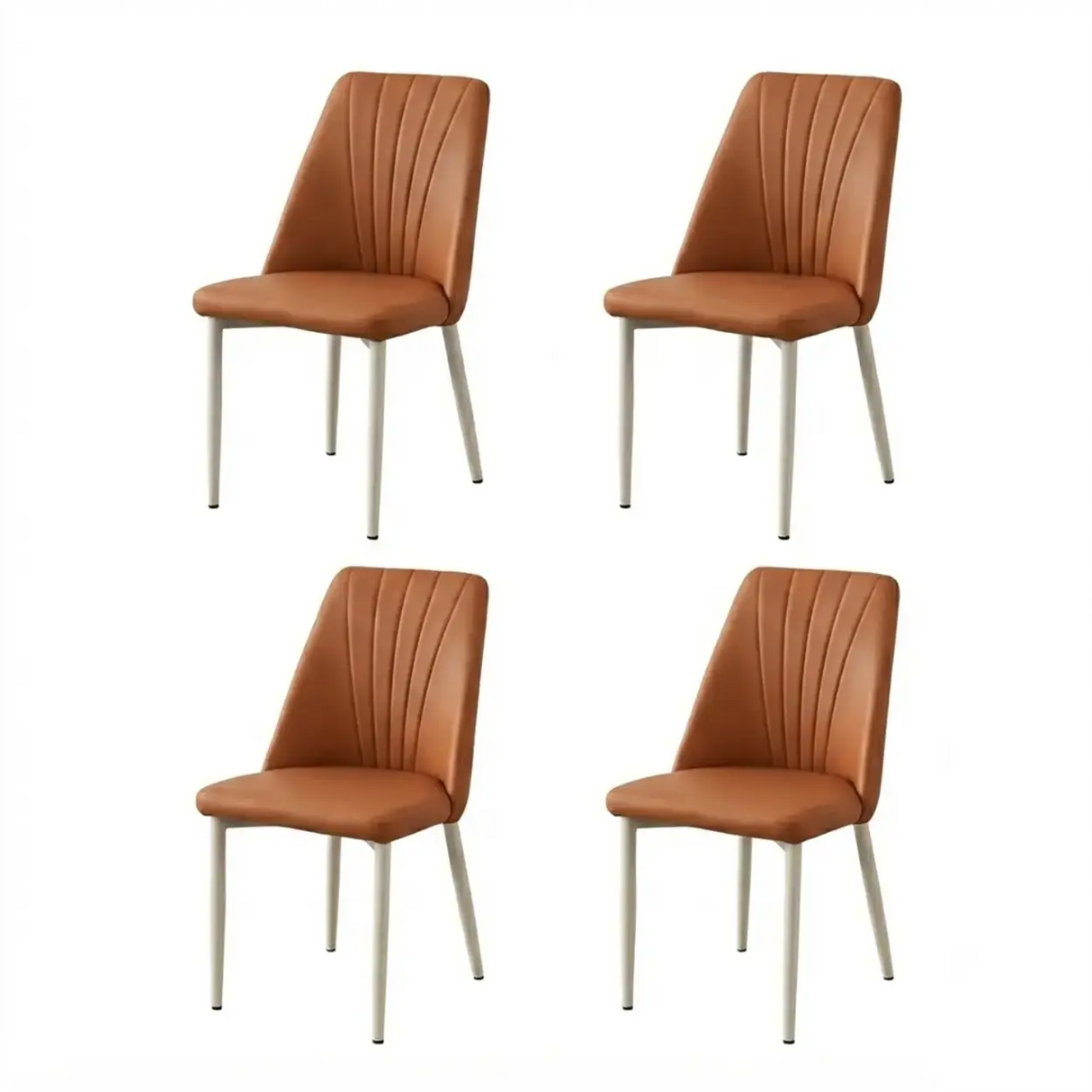 Channel Back Microfiber Leather Dining Chairs Set of 2 or 4 Image - 20
