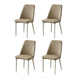 Channel Back Microfiber Leather Dining Chairs Set of 2 or 4 Image - 21