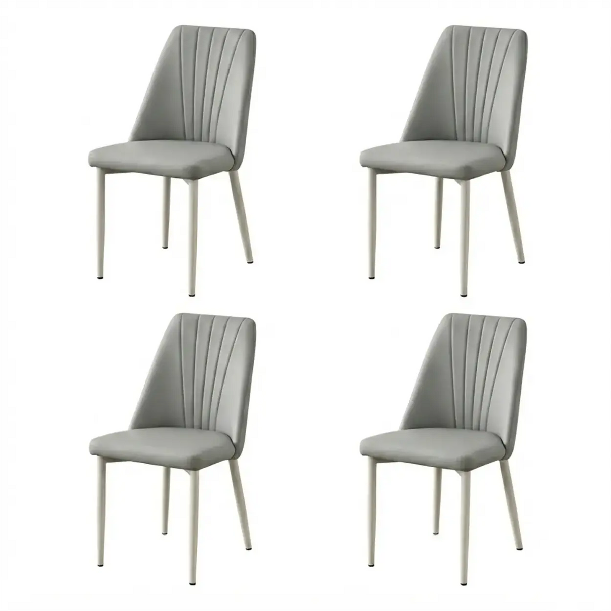 Channel Back Microfiber Leather Dining Chairs Set of 2 or 4 Image - 22