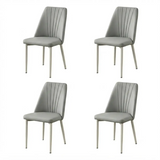Channel Back Microfiber Leather Dining Chairs Set of 2 or 4 Image - 22