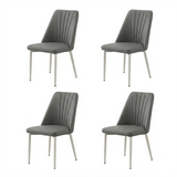 Channel Back Microfiber Leather Dining Chairs Set of 2 or 4 Image - 23