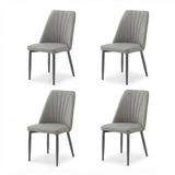 Channel Back Microfiber Leather Dining Chairs Set of 2 or 4 Image - 26