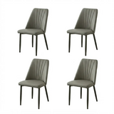 Channel Back Microfiber Leather Dining Chairs Set of 2 or 4 Image - 27