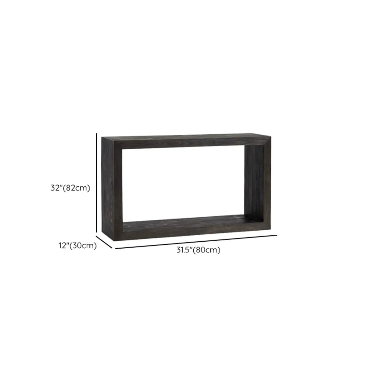 Charcoal Finish Simple Rectangular Wood Console Table Image - 11
