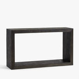 Charcoal Finish Simple Rectangular Wood Console Table Image - 4
