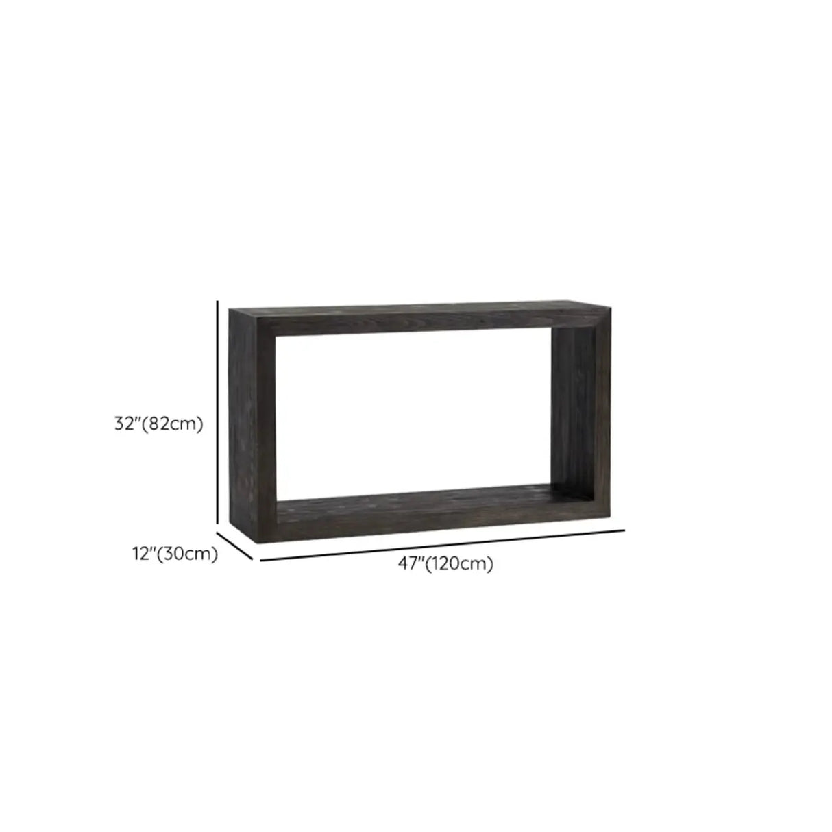 Charcoal Finish Simple Rectangular Wood Console Table Image - 9