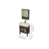 Charcoal Medicine Cabinet Wood Freestanding Bathroom Vanity Image - 14