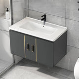 Charcoal Rectangular Sink MDF Storage Bathroom Vanity Image - 14