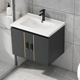 Charcoal Rectangular Sink MDF Storage Bathroom Vanity Image - 15