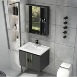 Charcoal Rectangular Sink MDF Storage Bathroom Vanity Image - 20