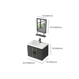 Charcoal Rectangular Sink MDF Storage Bathroom Vanity Image - 27